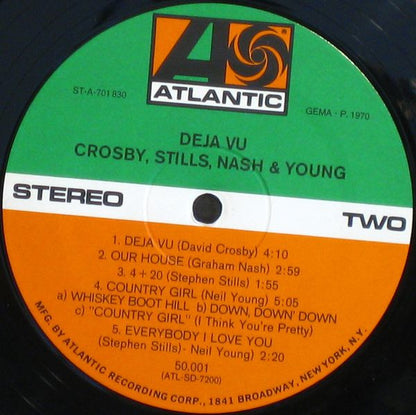 Crosby, Stills, Nash & Young : Déjà Vu (LP, Album, RP, Gat)