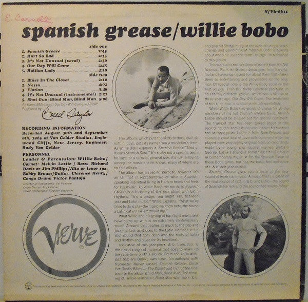 Willie Bobo : Spanish Grease (LP, Album)