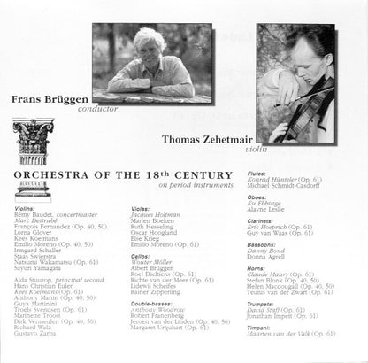 Ludwig van Beethoven, Thomas Zehetmair, Orchestra Of The 18th Century, Frans Brüggen : Violin Concerto / 2 Romances (CD, RP)