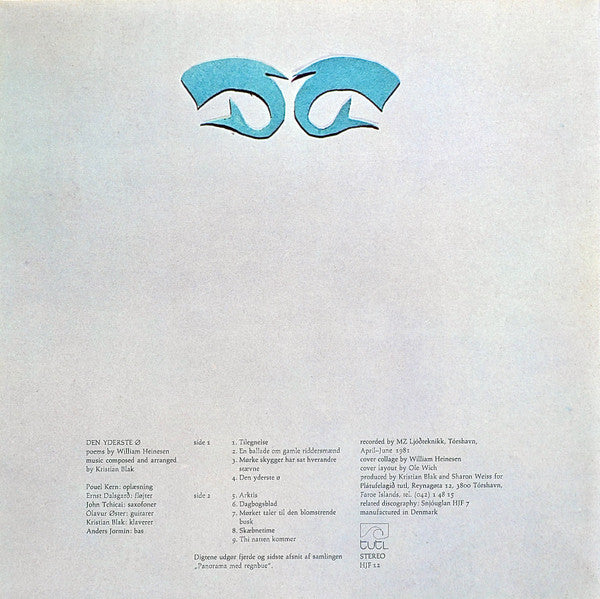 William Heinesen, Kristian Blak : Den Yderste Ø (LP, Album, gat)