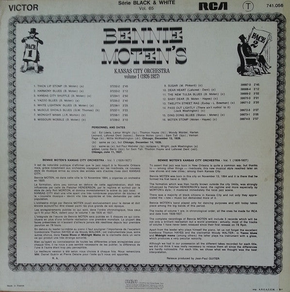 Bennie Moten's Kansas City Orchestra : Volume 1 (1922-1927) (LP, Comp, RE)