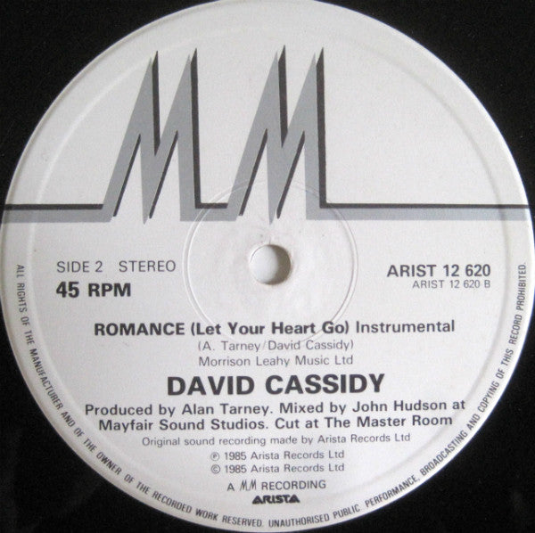 David Cassidy : Romance (Let Your Heart Go) (12")