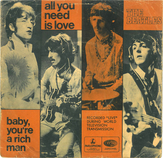 The Beatles : All You Need Is Love / Baby, You're A Rich Man (7", Pus)