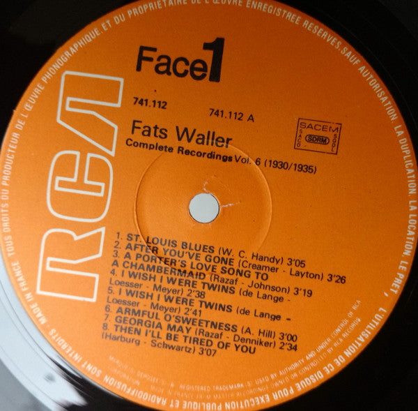 Fats Waller : (1930-1935) Volume 6  (LP, Comp)