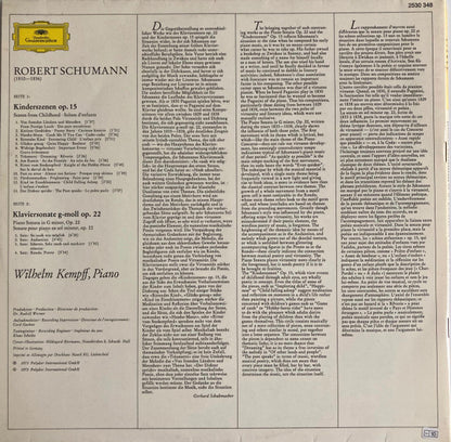 Robert Schumann – Wilhelm Kempff : Kinderszenen / Klaviersonate g-moll · Piano Sonata In G Minor (LP, Gat)