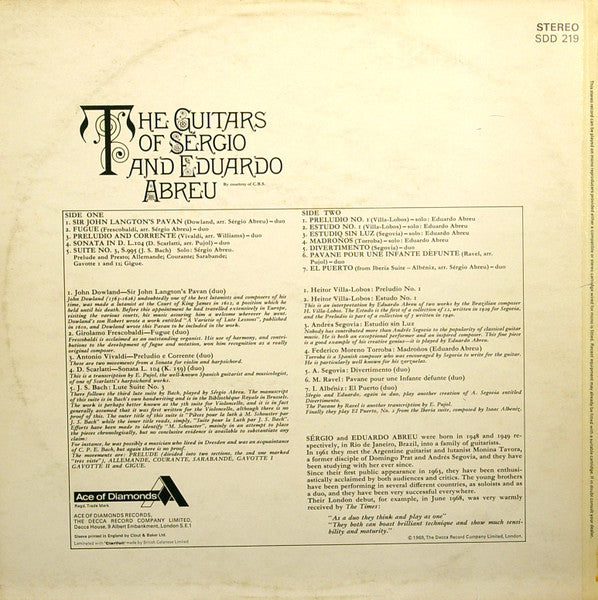 Sérgio And Eduardo Abreu : The Guitars Of Sérgio And Eduardo Abreu (LP, Album)