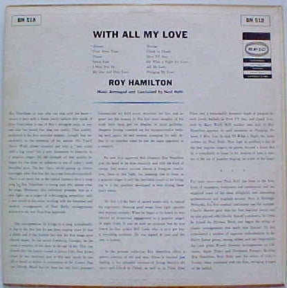 Roy Hamilton (5) : With All My Love (LP, Album)