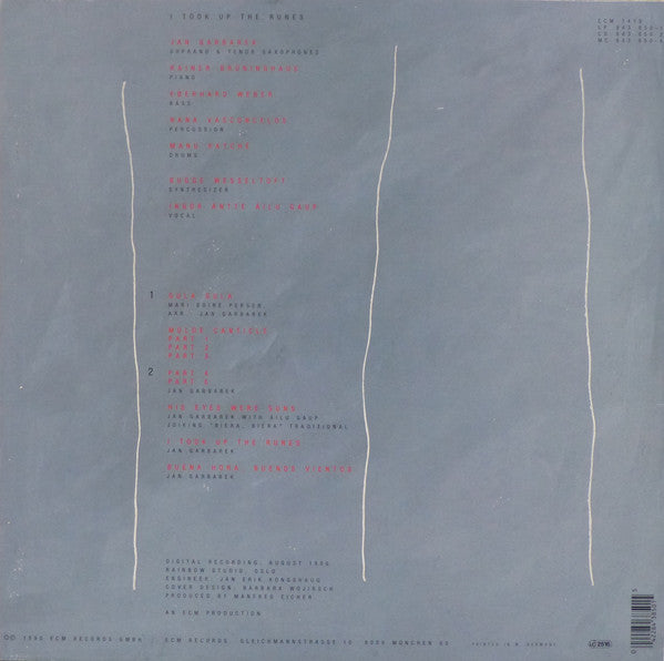 Jan Garbarek : I Took Up The Runes (LP, Album)