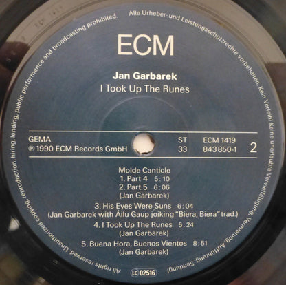 Jan Garbarek : I Took Up The Runes (LP, Album)