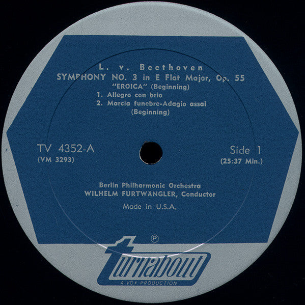 Ludwig van Beethoven, Wilhelm Furtwängler, Berliner Philharmoniker : Symphony No. 3 "Eroica" / Symphony No. 5 / Symphony No. 9 "Chorale" (3xLP, Comp, Mono + Box)