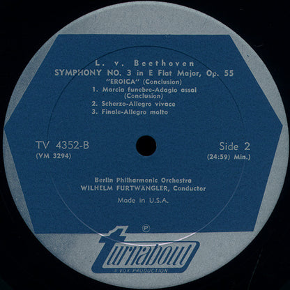 Ludwig van Beethoven, Wilhelm Furtwängler, Berliner Philharmoniker : Symphony No. 3 "Eroica" / Symphony No. 5 / Symphony No. 9 "Chorale" (3xLP, Comp, Mono + Box)