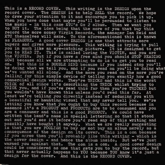 XTC : Go 2 (LP, Album)