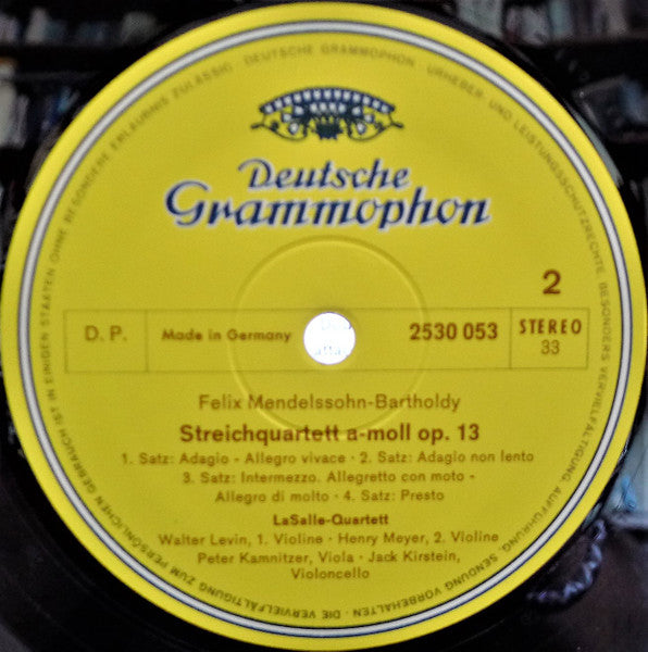 Felix Mendelssohn-Bartholdy - Lasalle Quartet : Streichquartette Es-dur Op. 12 • A-moll Op. 13 (LP)