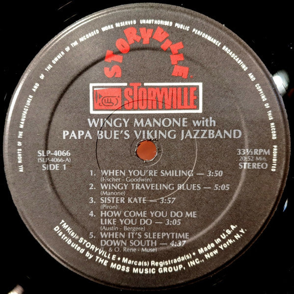 Wingy Manone With Papa Bue's Viking Jazz Band : Wingy Manone With Papa Bue's Viking Jazzband  (LP)