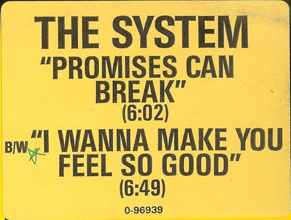 The System : Promises Can Break (12")