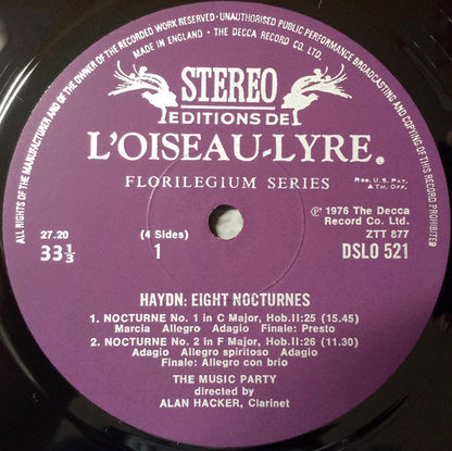 Joseph Haydn / The Music Party : Eight Nocturnes (2xLP, Album, Gat)