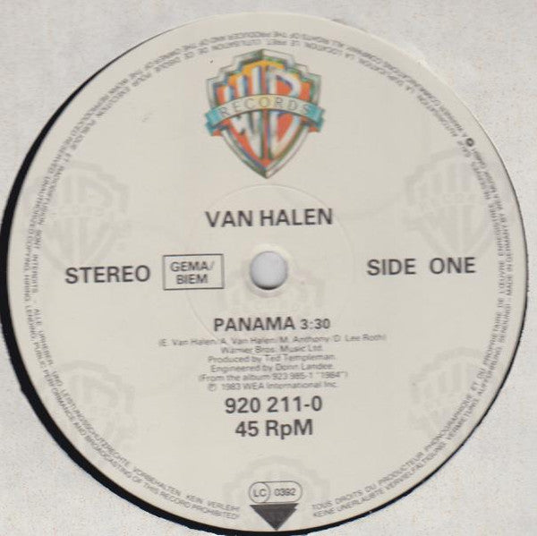 Van Halen : Panama (12", Maxi)