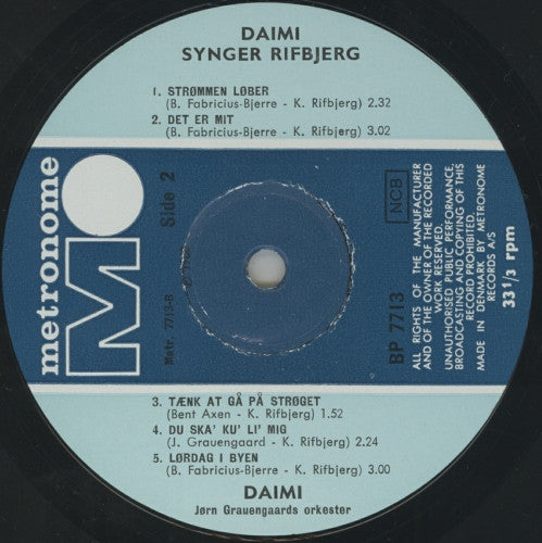 Daimi : Daimi Synger Rifbjerg (LP, Album)