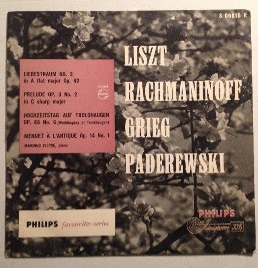 Marinus Flipse : Liszt, Rachmaninoff, Grieg, Paderewski (10")