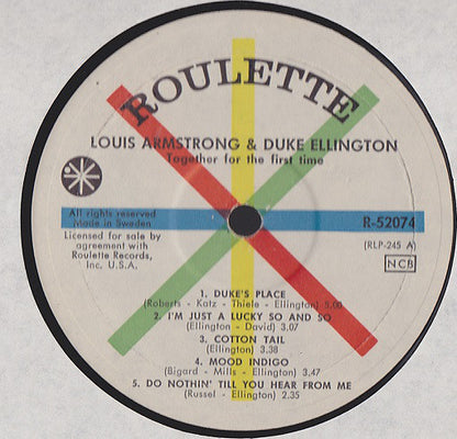 Louis Armstrong & Duke Ellington : Recording Together For The First Time (LP, Mono)