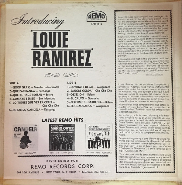 Louie Ramirez : Introducing Louie Ramirez (LP, Album, RE)