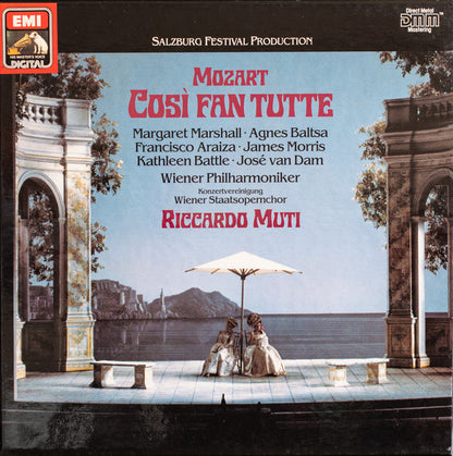 Wolfgang Amadeus Mozart, Margaret Marshall, Agnes Baltsa, Francisco Araiza, James Morris (5), Kathleen Battle, José van Dam, Wiener Philharmoniker, Konzertvereinigung Wiener Staatsopernchor, Riccardo Muti : Così Fan Tutte (3xLP + Box)