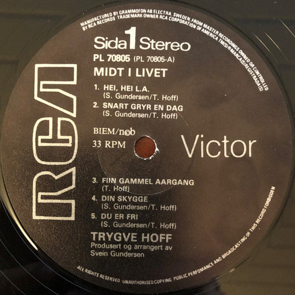 Trygve Hoff : Midt I Livet (LP, Album)