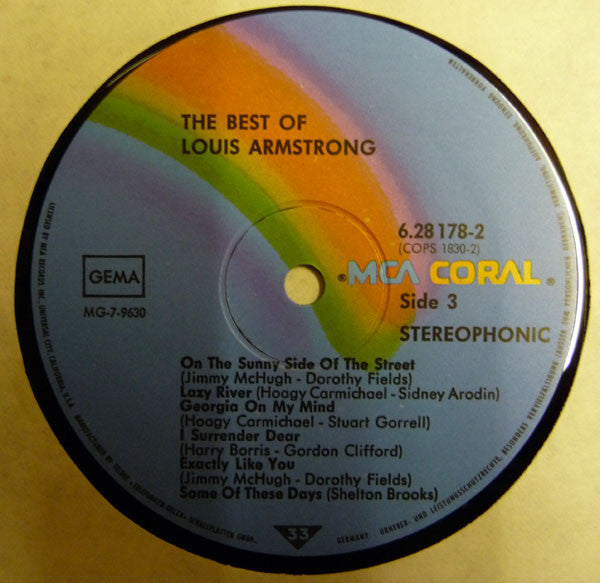 Louis Armstrong : The Best Of Louis Armstrong (2xLP, Comp, RE)