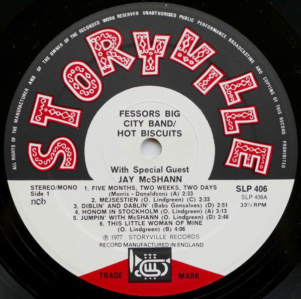 Fessor's Big City Band With Special Guest Jay McShann : Hot Biscuits (LP)