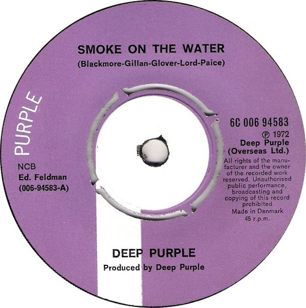 Deep Purple : Smoke On The Water (7", Single)