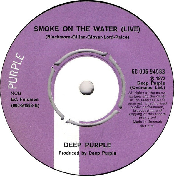 Deep Purple : Smoke On The Water (7", Single)