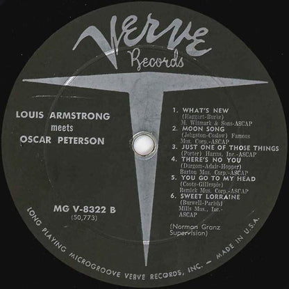 Louis Armstrong, Oscar Peterson : Louis Armstrong Meets Oscar Peterson (LP, Album, Mono)