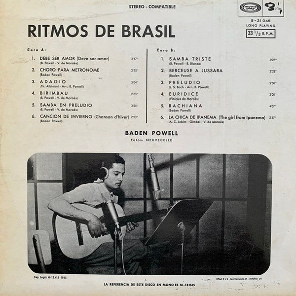 Baden Powell : Ritmos De Brasil (LP, Album)