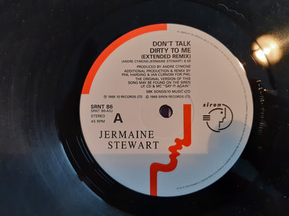 Jermaine Stewart : Don't Talk Dirty To Me (Extended Mix) (12", Single)