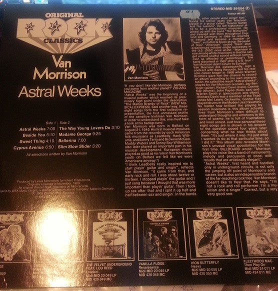 Van Morrison : Astral Weeks (LP, Album, RE)