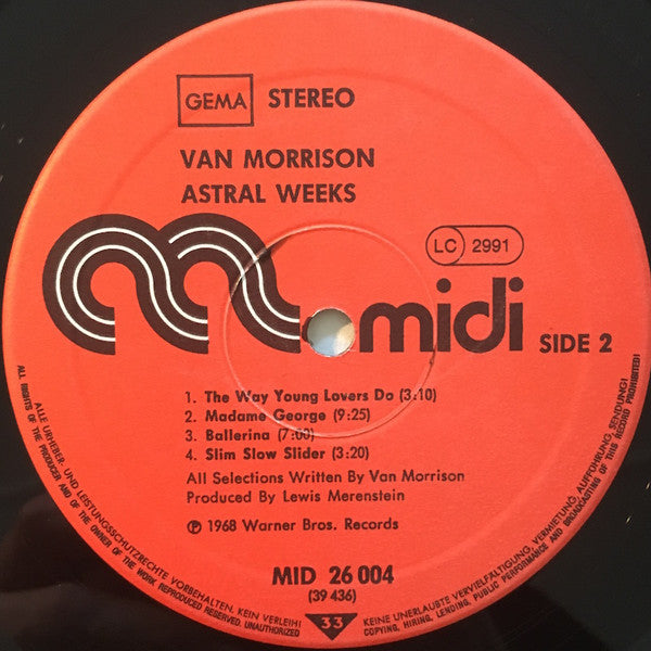 Van Morrison : Astral Weeks (LP, Album, RE)