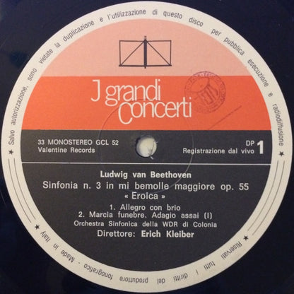 Ludwig van Beethoven, Erich Kleiber : Sinfonia N. 3 "Eroica" (LP)