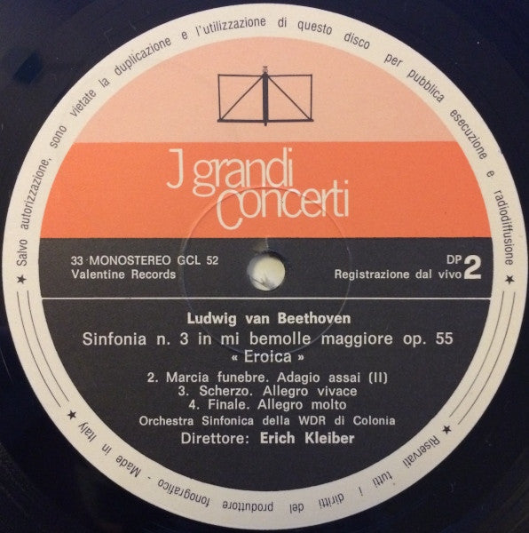 Ludwig van Beethoven, Erich Kleiber : Sinfonia N. 3 "Eroica" (LP)