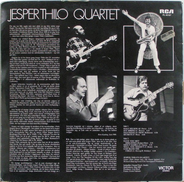 Jesper Thilo Quartet : Jesper Thilo Quartet (LP, Album)