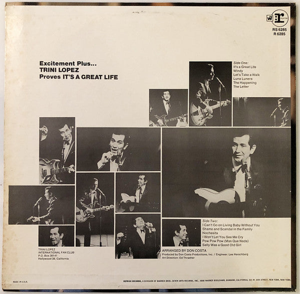 Trini Lopez : It's A Great Life (LP, Album)