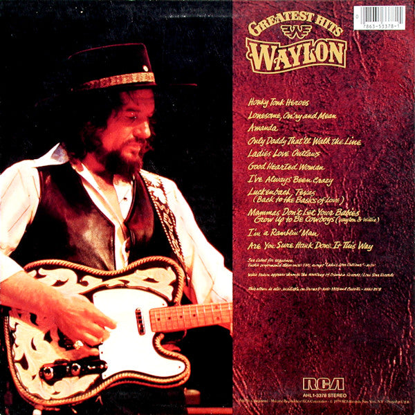 Waylon Jennings : Greatest Hits (LP, Comp, RP, Bar)