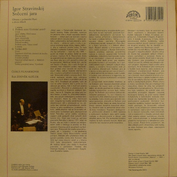 Igor Stravinsky - Zdeněk Košler, The Czech Philharmonic Orchestra : Svěcení Jara (LP, Album, RP)