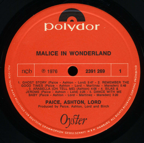 Paice Ashton & Lord : Malice In Wonderland (LP, Album)