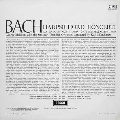 Johann Sebastian Bach, George Malcolm, Stuttgarter Kammerorchester, Karl Münchinger : Harpsichord Concerti Nos.1 & 2 (LP)