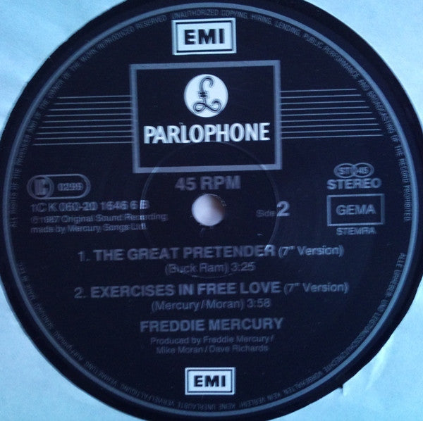 Freddie Mercury : The Great Pretender (12", Maxi)