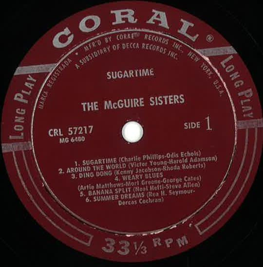 McGuire Sisters : Sugartime (LP)