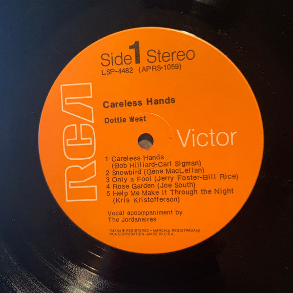 Dottie West : Careless Hands (LP, Album, Ind)