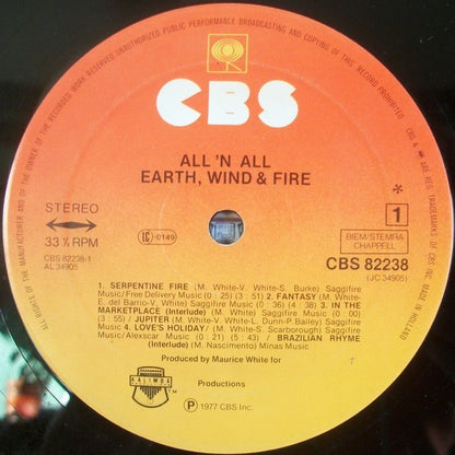 Earth, Wind & Fire : All 'N All (LP, Album, Gat)