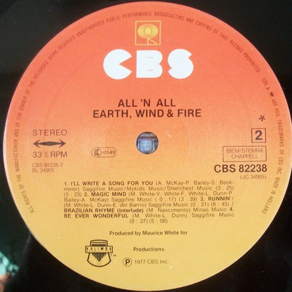 Earth, Wind & Fire : All 'N All (LP, Album, Gat)