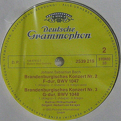 Herbert von Karajan, Berliner Philharmoniker - Johann Sebastian Bach : 6 Brandenburgische Konzerte (2xLP, RE, Gat)